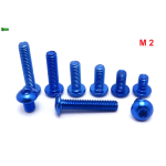 NIEBIESKIE ALUMINIOWE ŚRUBY ISO 7380 M2